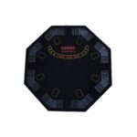 48-inch Diameter Poker Table Top Made of MDF and Casino Grade Fiber Cloth for Upto 8 Players 4-Fold Foldable Comes with Easy to Carry Case Black