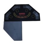 48-inch Diameter Poker Table Top Made of MDF and Casino Grade Fiber Cloth for Upto 8 Players 4-Fold Foldable Comes with Easy to Carry Case Black