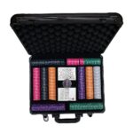 Poker Stuff India EPT 500 Ceramic Poker Chip Set from Denomination 100 to 25000 with 1 Dealer Button, 2 Modiano Playing Card Decks and 1 Square Shape Luxury Box, Multicolor