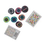 Poker Stuff India 500 Ceramic Poker Chip Set from Denomination 100 to 25000, 2 Modiano Playing Cards Decks and 1 Square Shape Luxury Box, Multicolor
