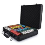 Poker stuff India Modiano New 500 Clay Chip Set with 2 Decks of Cards, Carrying Case (Multicolor)