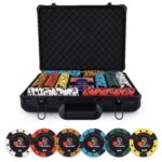 Modiano New 500 Clay Chip Set with 2 Decks of Cards, Carrying Case (Multicolor)