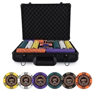 500 pc golden design poker chip set